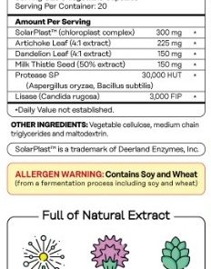 Vitamed's Livraxyn Label, Supplement Facts table